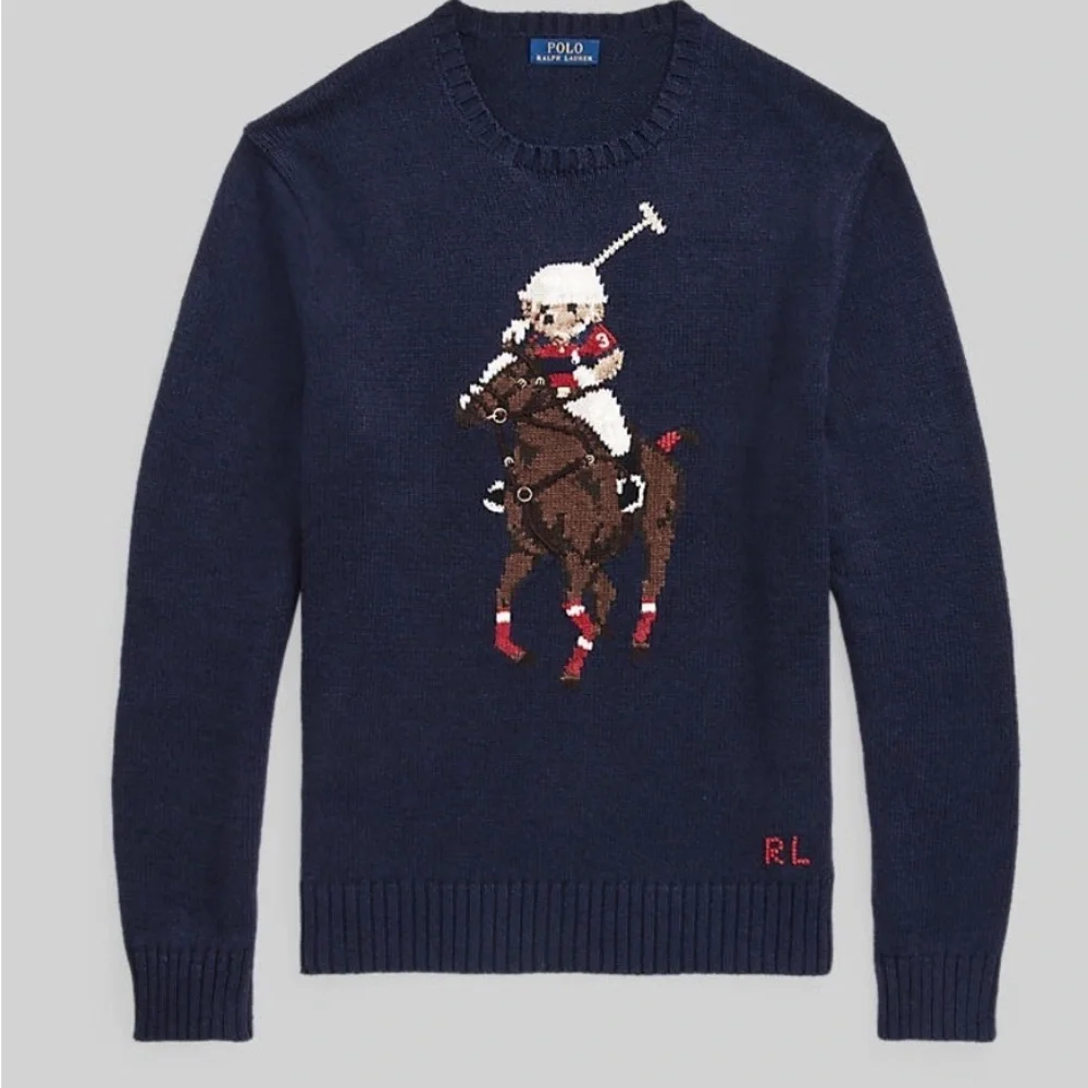 Polo by Ralph Lauren Navy Polo Player Sweater - Picture 1 of 1
